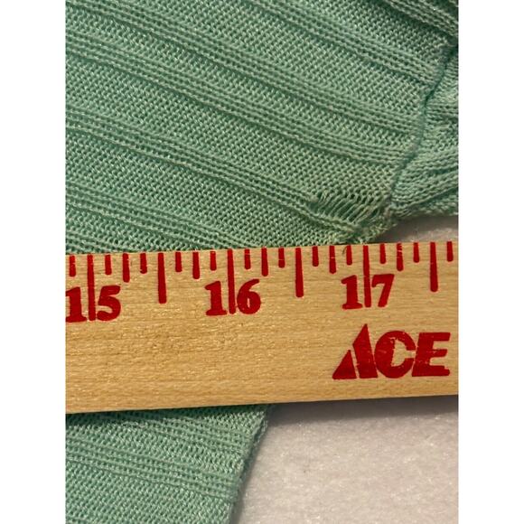 Eileen Fisher Green Mint Bateau Neck Asymmetrical Hem Light Knit coastal Sz XXS - Picture 4 of 7